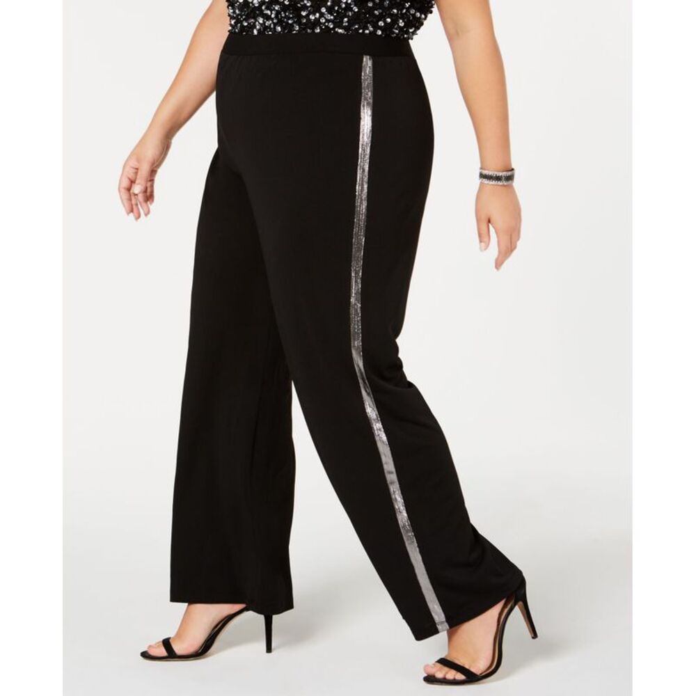 NY Collection Plus Size Metallic Stripe Pants